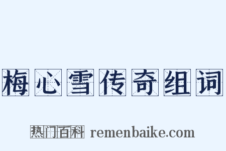 梅心雪传奇组词是什么意思的图片